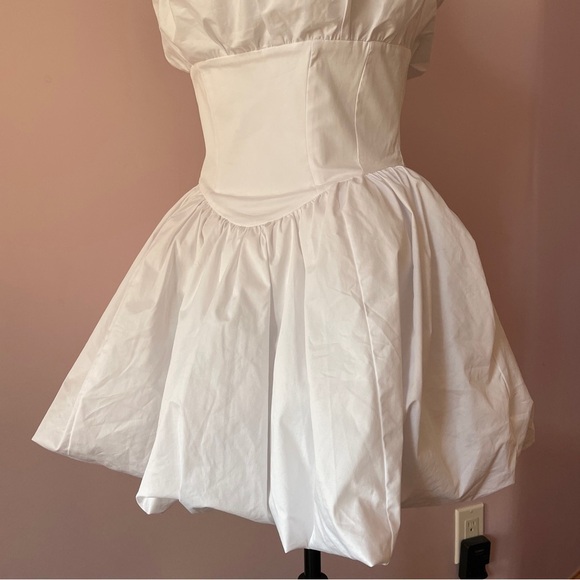 House of CB- Le Puff White Cotton Tulle Mini Dress Square Neck Romantic Size M - Picture 11 of 16
